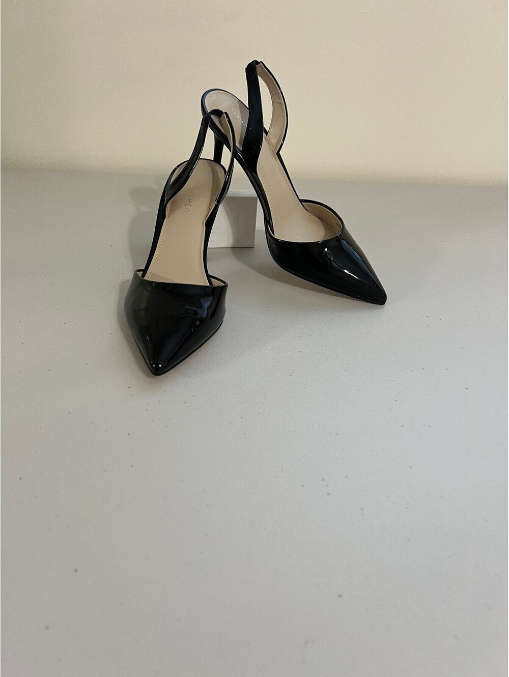 Marc Fisher Women's Hadya Pointy Toe Stiletto Slingback Pumps - Black Patent